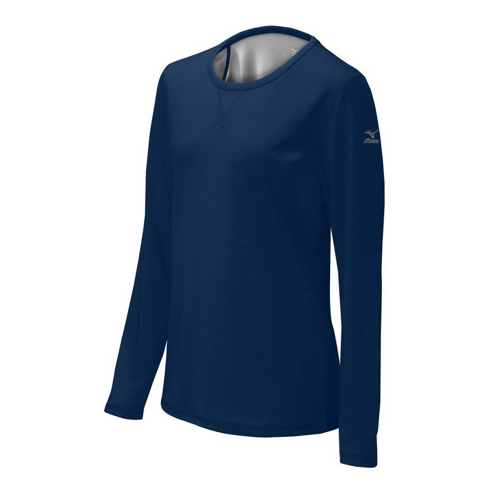 Blusa Mizuno Core Dual Hybrid - Mulher - Azul Marinho/Cinzentas - VDXIY7428